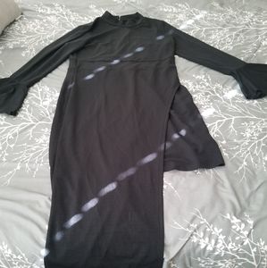 Venus Black Dress with Bell Sleeves